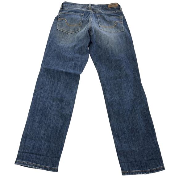 Levis Jeans Womens 6 W28 Blue Mid Rise Slim Cuffed Distressed Denim - Picture 2 of 8